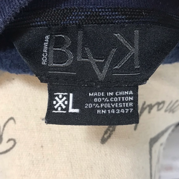 Blak by Rocawear navy all over print crewneck size large vintage sweater - Picture 8 of 10